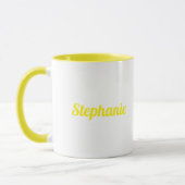Yello White Elegant Custom Name Gift Party Favor Mok (Links)