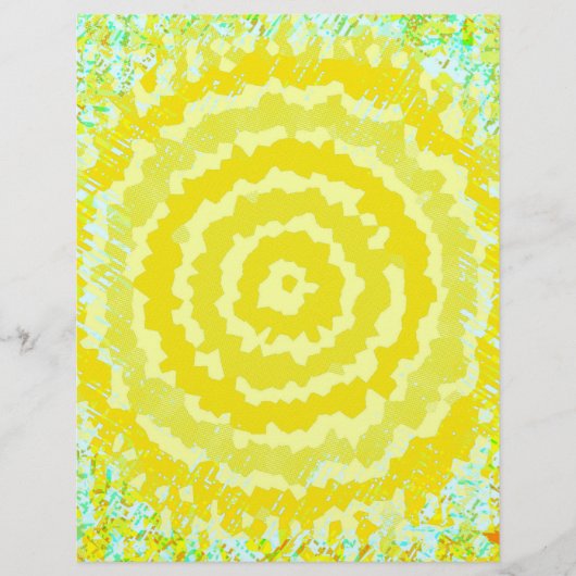 Yellow Abstract Flower Bulk Scrapbook Paper Pages Flyer (Voorkant)