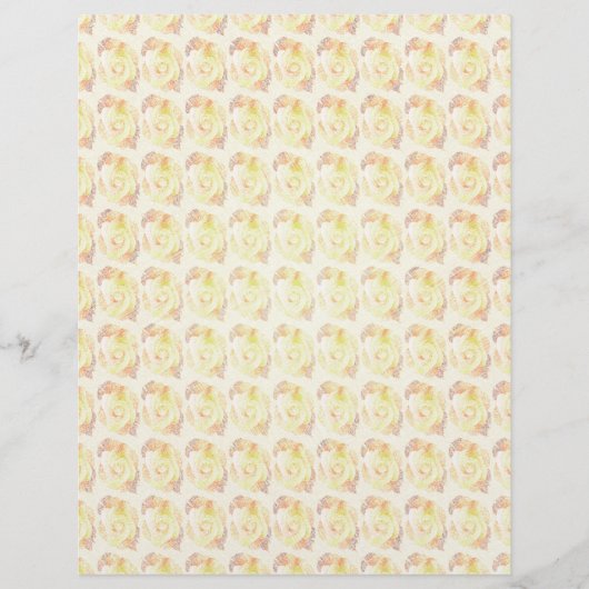 Yellow Abstract Roses Bulk Scrapbook Paper Pages Flyer (Voorkant)