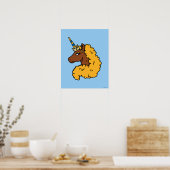 Yellow Afro Unicorn Poster (Keuken)