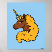 Yellow Afro Unicorn Poster (Voorkant)
