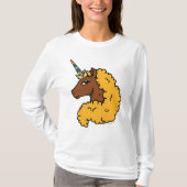 Yellow Afro Unicorn T-shirt (Voorkant)