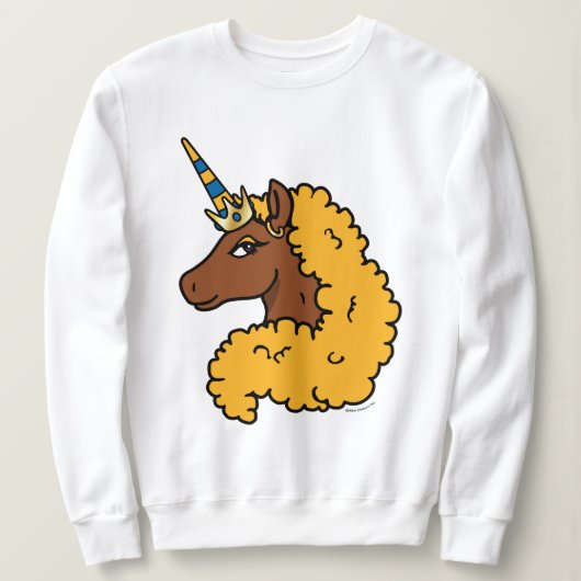 Yellow Afro Unicorn Trui (Design voorkant)