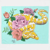 Yellow Albino Ball Python Fleece Deken (Voorkant (Horizontaal))