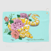 Yellow Albino Ball Python Golfhanddoek (Horizontaal)