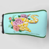 Yellow Albino Ball Python Golfheadcover (Voorkant)