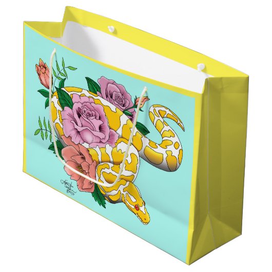 Yellow Albino Ball Python Groot Cadeauzakje (Voorkant Gekanteld)