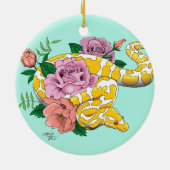 Yellow Albino Ball Python Keramisch Ornament (Achterkant)