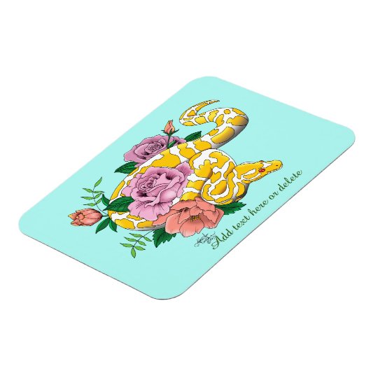 Yellow Albino Ball Python Magneet (Linkerzijde)