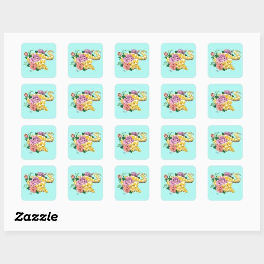 Yellow Albino Ball Python Vierkante Sticker (Vel)