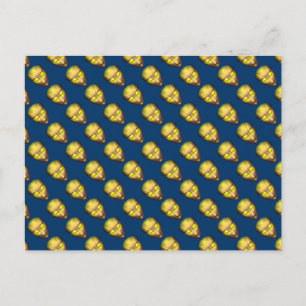 Yellow Alien Head Briefkaart