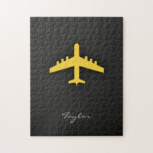 Yellow Amber Airplane Legpuzzel (Verticaal)