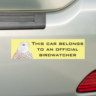 Yellow American Kestrel Birdwatcher Bumpersticker