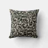 Yellow and Black Damask Personalized Kussen (Achterkant)