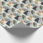 Yellow and Black Labrador Christmas Wrapping Paper Cadeaupapier (Hoek)