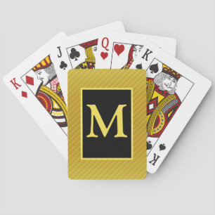 Yellow and Black Monogrammed Playing Cards Pokerkaarten
