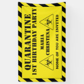 Yellow and Black Quarantine First Birthday Banner (Verticaal)