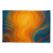 yellow and blue swirl sun energy abstract kussensloop (Achterkant)