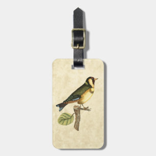 Yellow and Green Bird Perched on a Little Branch Bagagelabel