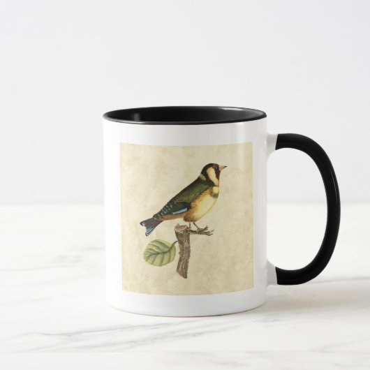 Yellow and Green Bird Perched on a Little Branch Mok (Rechts)
