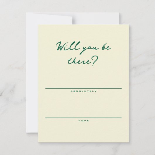 Yellow and Green Simple RSVP Card (Devant)