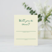 Yellow and Green Simple RSVP Card (Debout devant)