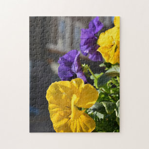 Yellow and Paars Petunia Flowers, Londen Verenigd Legpuzzel