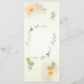 Yellow and Pink Floral Wedding Menu Card (Dos)