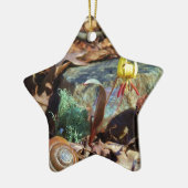 Yellow and Plum Trout Lily en Snagel Shell Keramisch Ornament (Links)