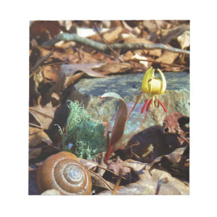 Yellow and Plum Trout Lily en Snagel Shell Notitieblok