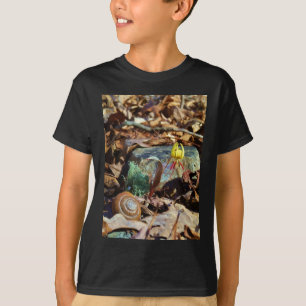 Yellow and Plum Trout Lily en Snagel Shell T-shirt