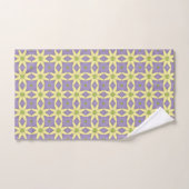 Yellow and purple geometric floral patterned  (Serviette à main)