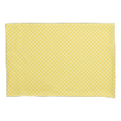 Yellow and white checkered pattern displayed kussensloop (Voorkant)