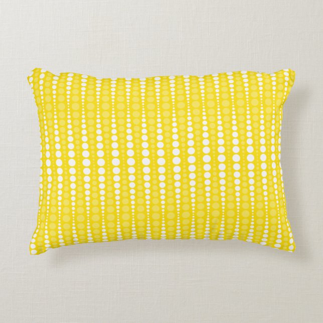 Yellow and White Polka Dot Accent Pillow Accent Kussen (Voorkant)