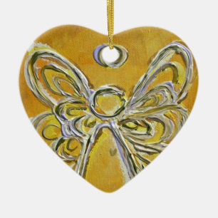 Yellow Angel Art Schilderend Ornament
