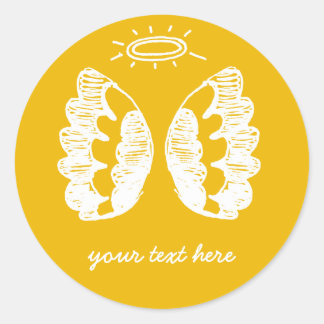 Yellow Angel Ronde Sticker