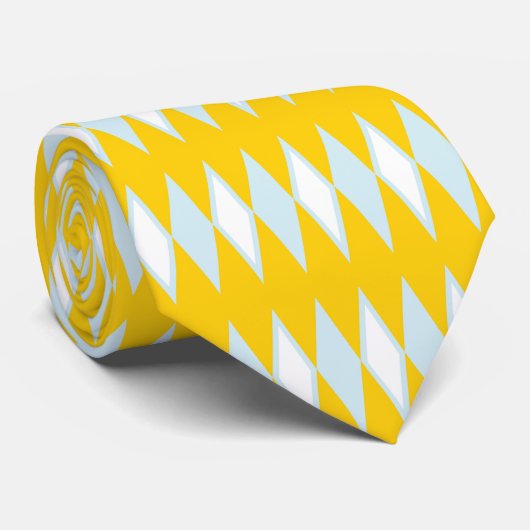 Yellow Argyle Pattern Vaderdag cadeau voor papa Stropdas (Opgerold)