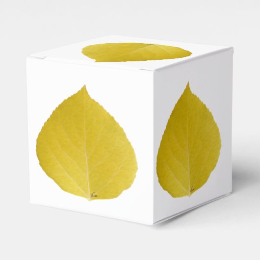 Yellow Aspen Leaf #5 Bedankdoosjes (Voorkant Zijde)