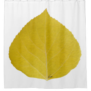 Yellow Aspen Leaf #5 Douchegordijn