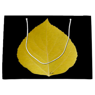 Yellow Aspen Leaf #5 Large Cadeauzakje