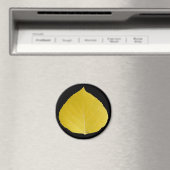 Yellow Aspen Leaf #5 Magneet (Insitu (Vaatwasser))