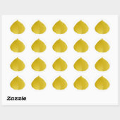 Yellow Aspen Leaf #5 Ronde Sticker (Vel)