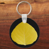Yellow Aspen Leaf #5 Sleutelhanger (Voorkant)