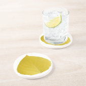 Yellow Aspen Leaf #5 Zandsteen Onderzetter (Zijkant)