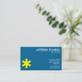 Yellow Asterisk-symbool - blauw (006699) Visitekaartje (Staand voorkant)