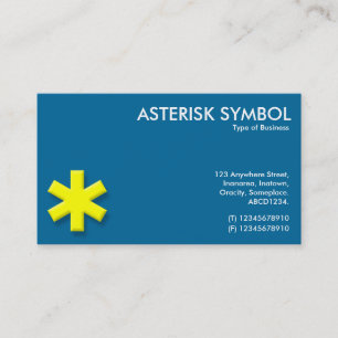 Yellow Asterisk-symbool - blauw (006699) Visitekaartje