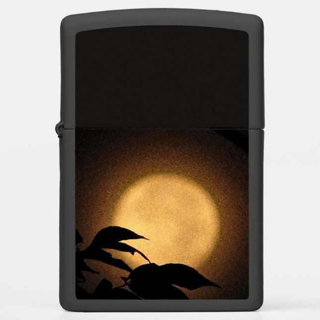 Yellow Autumn Moon Abstract Zippo Lighter (Voorkant)