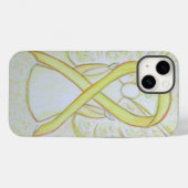 Yellow Awareness Ribbon Angel coque iphone personn (Verso (horizontal))