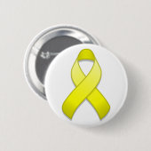 Yellow Awareness Ribbon Button (Voorkant /achterkant)