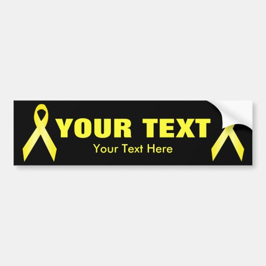 Yellow Awareness Ribbon Sjabloon Bumpersticker (Voorkant)